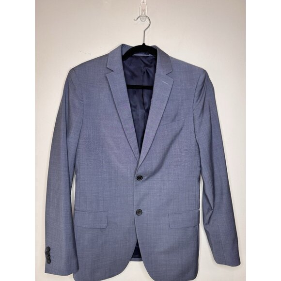 Theory Slim Fit Wool Suit Jacket Lined Blue Sz 36R MINT - Picture 2 of 15